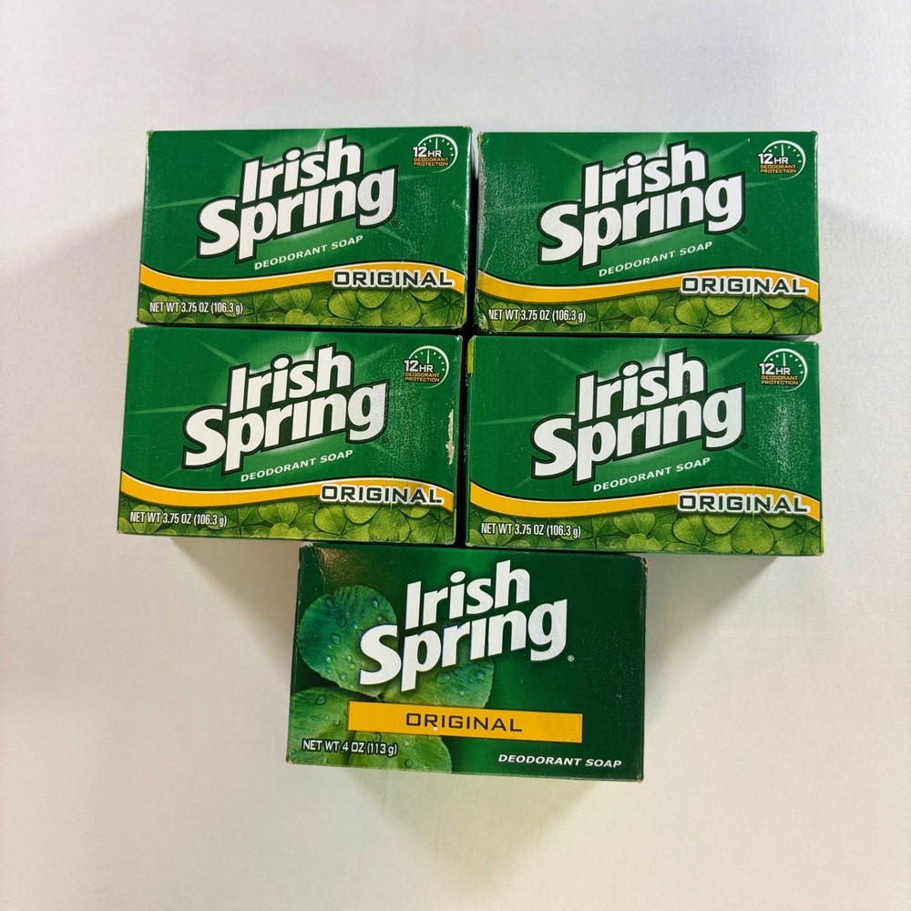 Irish Spring Original Soap 5 Bar Lot Discontinued Formula NO Flaxseed Oil NOS